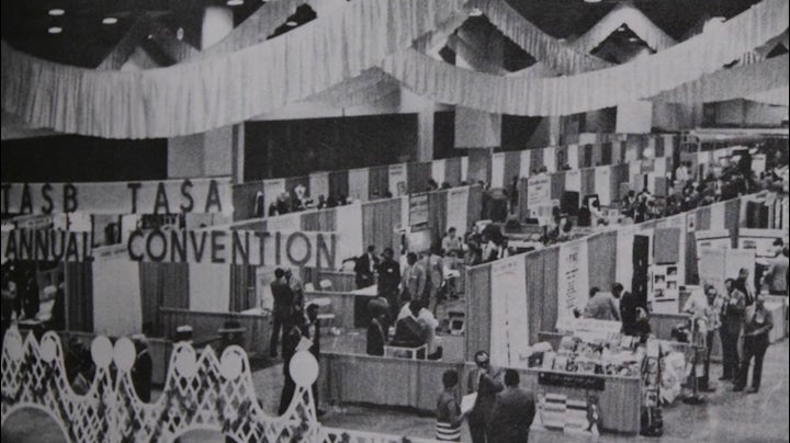 black and white photo from 1960 of the TASB TASA Annual Convention