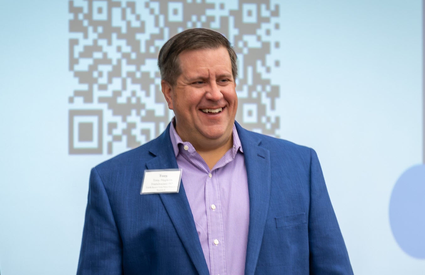 photo of Tony Hopkins - Friendswood ISD board member, chair of TASB’s legislative committee, and TASB board first vice-president - at LAC meeting on April 20, 2024